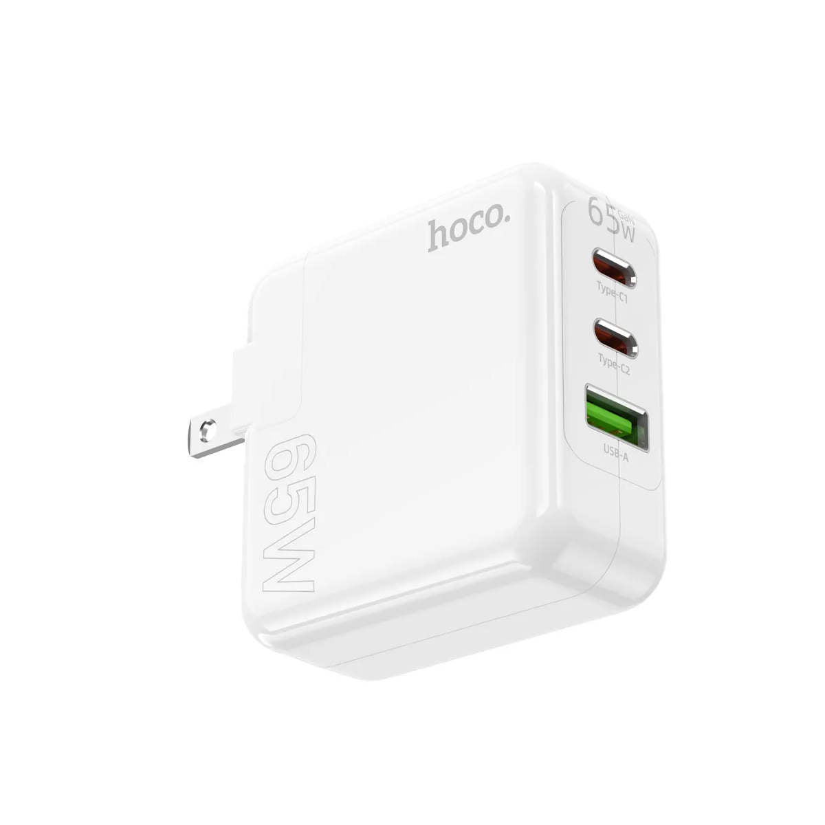 (65 W) Port USB-A et 2 ports USB-C Adaptateur secteur pour chargeur mural triple ports (65 W) Port USB-A et 2 ports USB-C Adaptateur secteur pour chargeur mural triple ports